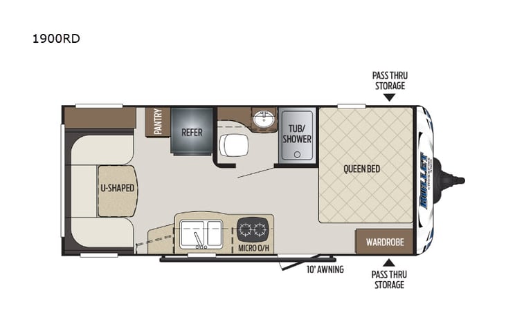 Representative floor plan provided by a trusted RVshare partner.