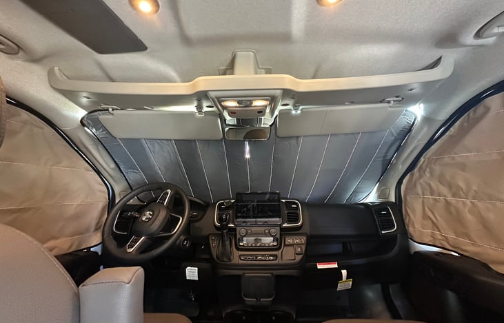 Privacy screens for the front windows also help with hot/cold temperatures