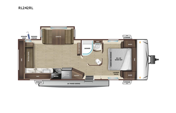 Representative floor plan provided by a trusted RVshare partner.