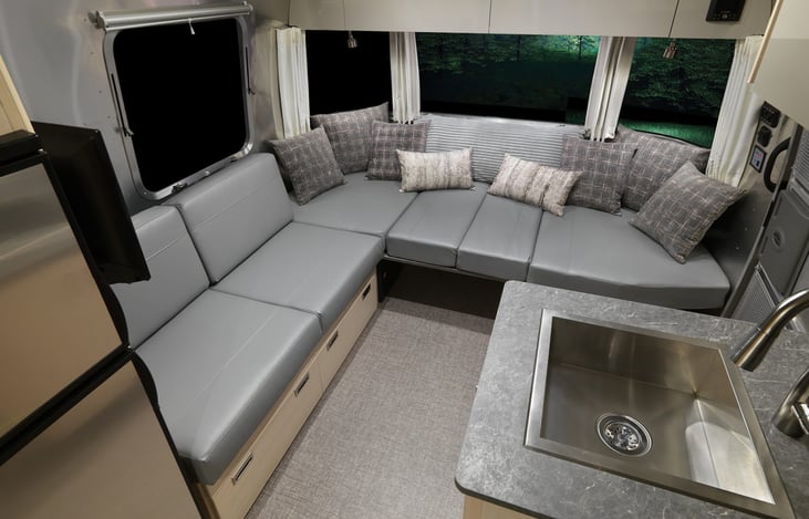 Dinette partially converted to a bed