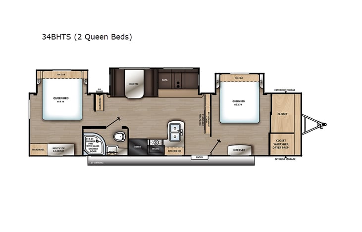 Representative floor plan provided by a trusted RVshare partner.