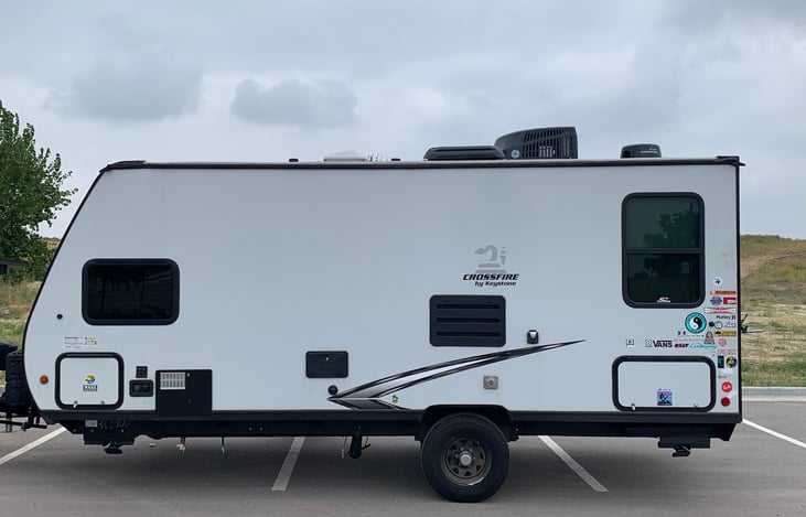 Driver side view of camper