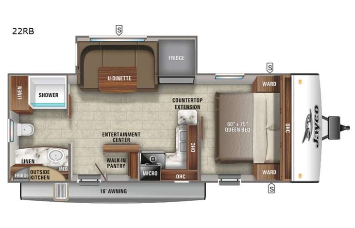 Representative floor plan provided by a trusted RVshare partner.