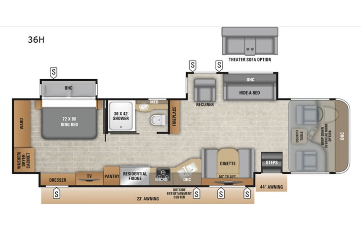 Representative floor plan provided by a trusted RVshare partner.