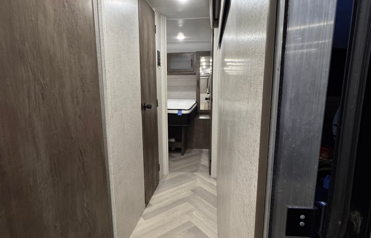 Turn right as you enter to the bathroom and master bedroom