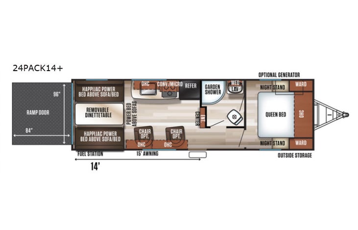 Representative floor plan provided by a trusted RVshare partner.