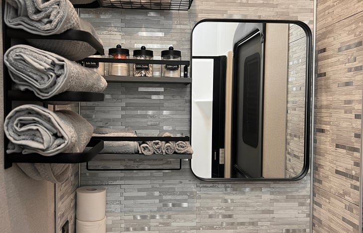 Guest bathroom sink/vanity/mirror