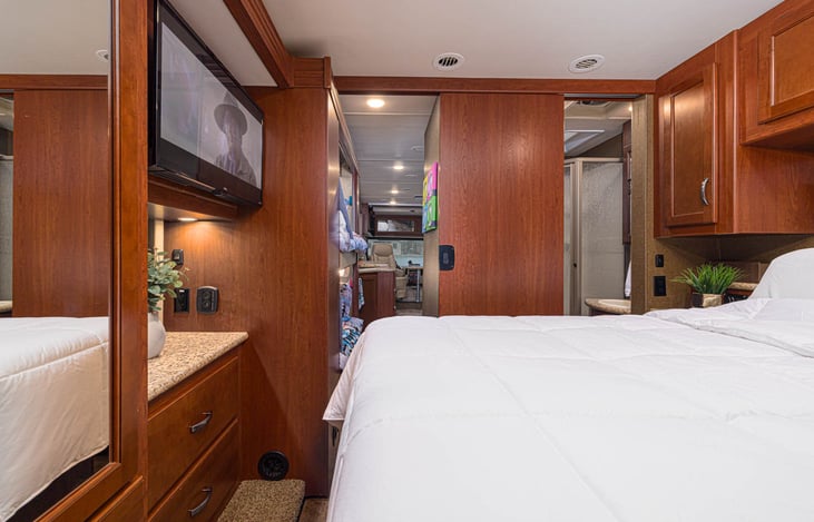 TV in the master bedroom.