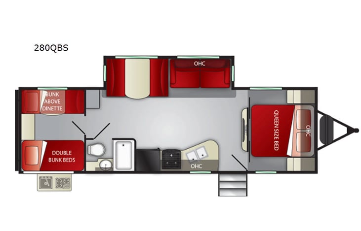 Representative floor plan provided by a trusted RVshare partner.