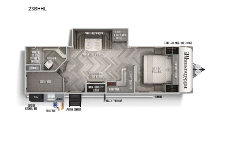 Representative floor plan provided by a trusted RVshare partner.