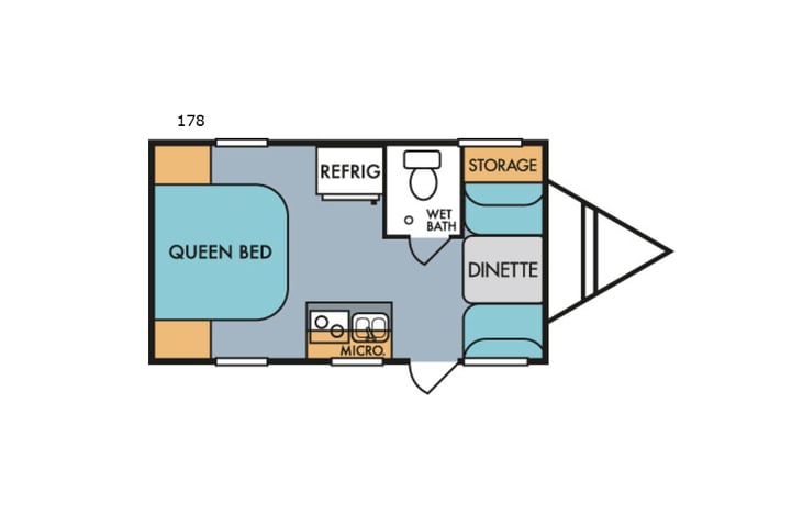 Representative floor plan provided by a trusted RVshare partner.