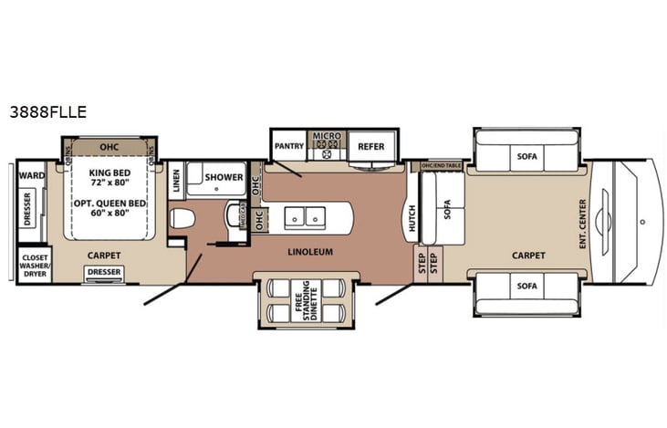 Representative floor plan provided by a trusted RVshare partner.