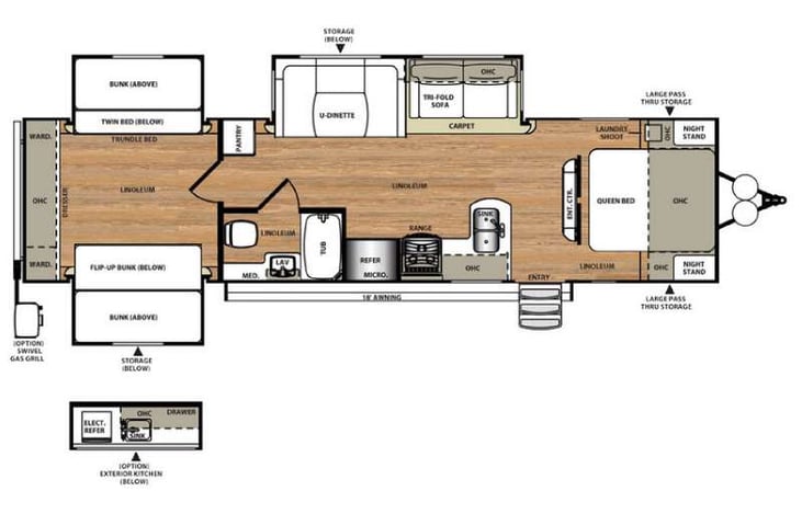 Representative floor plan provided by a trusted RVshare partner.