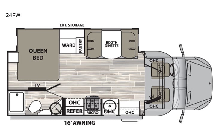 Representative floor plan provided by a trusted RVshare partner.
