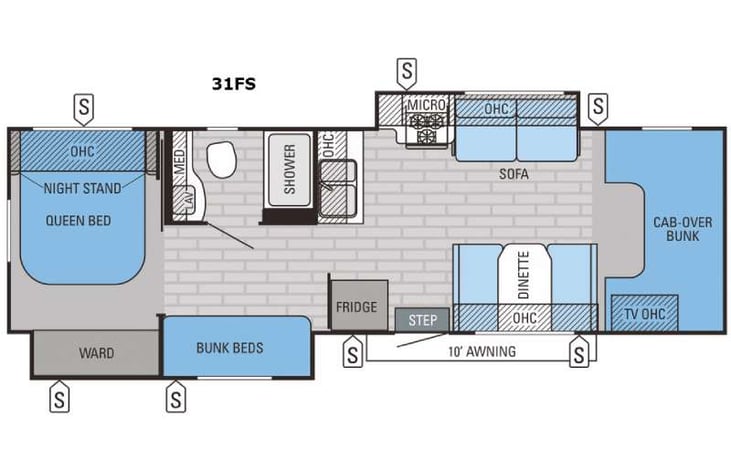 Representative floor plan provided by a trusted RVshare partner.