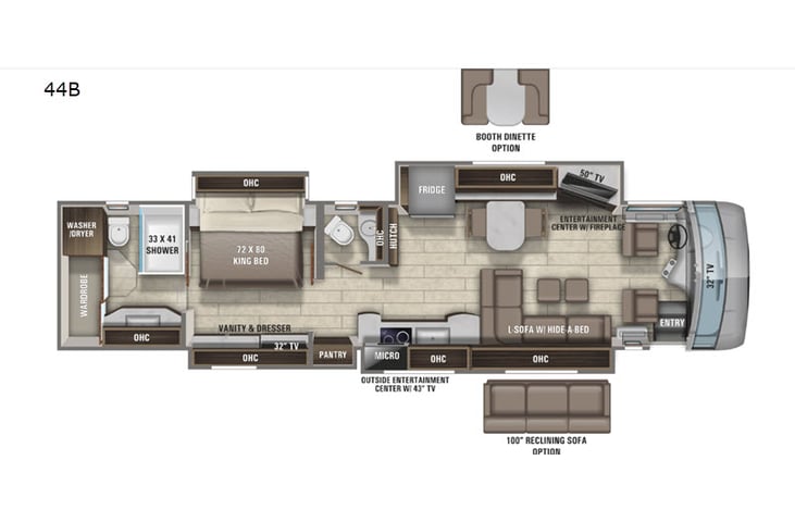Representative floor plan provided by a trusted RVshare partner.