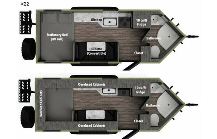 Representative floor plan provided by a trusted RVshare partner.