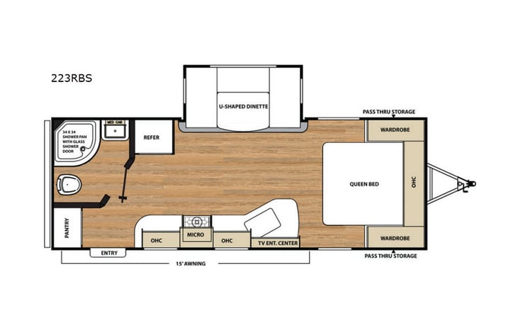 Representative floor plan provided by a trusted RVshare partner.