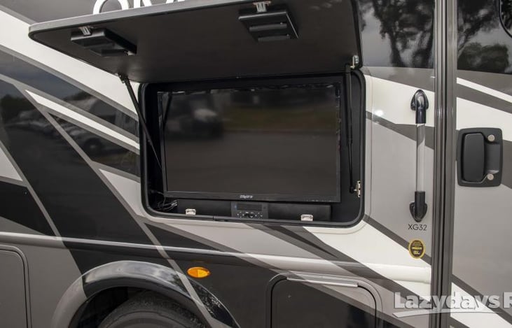 Outdoor television just in case you can't quite leave technology behind