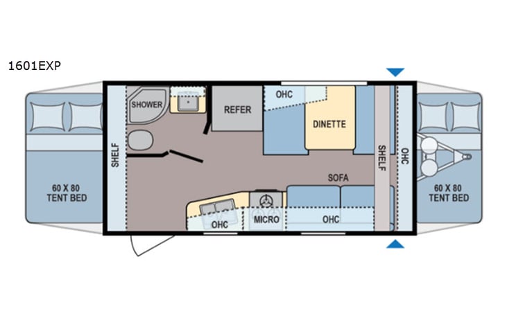 Representative floor plan provided by a trusted RVshare partner.