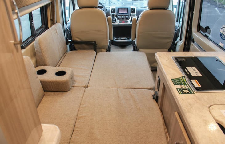 Sofa converts into the bed