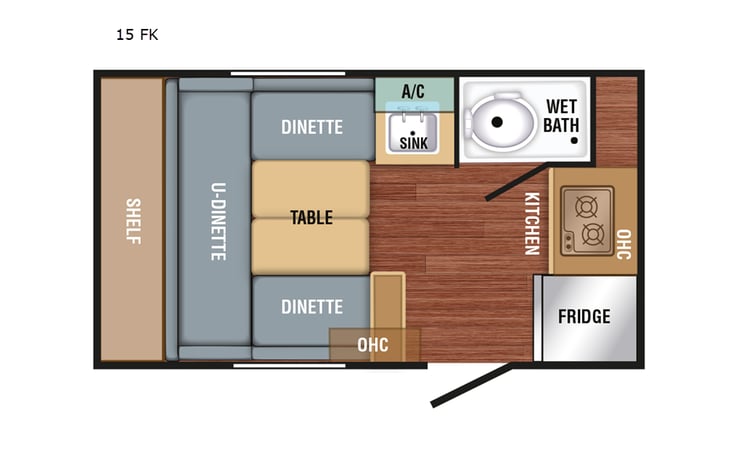 Representative floor plan provided by a trusted RVshare partner.