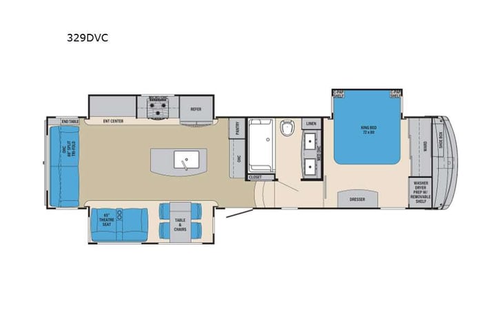 Representative floor plan provided by a trusted RVshare partner.