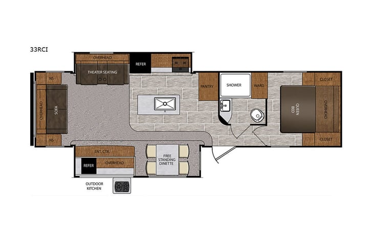 Representative floor plan provided by a trusted RVshare partner.