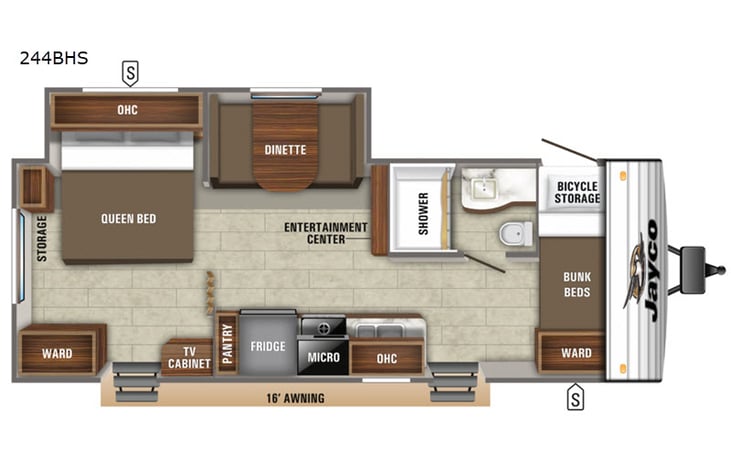 Representative floor plan provided by a trusted RVshare partner.