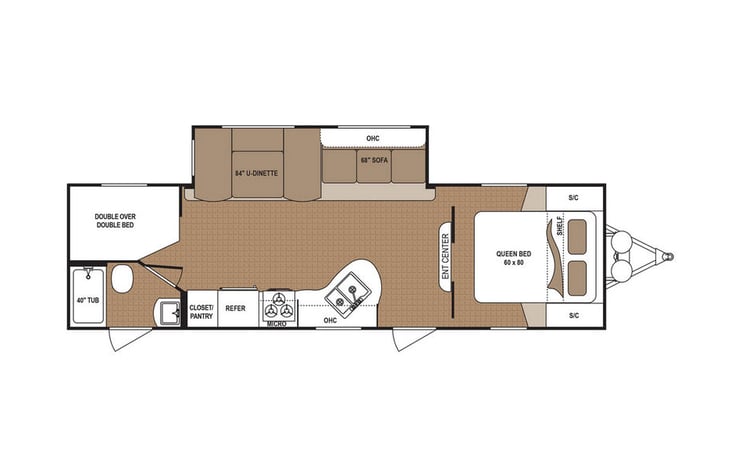 Representative floor plan provided by a trusted RVshare partner.