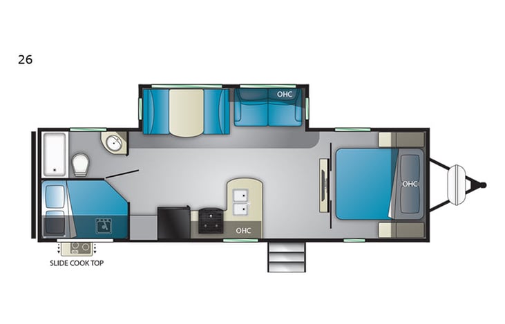 Representative floor plan provided by a trusted RVshare partner.