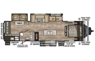 Spacious 2019 Venture SportTrek 320VIK Bunk Room