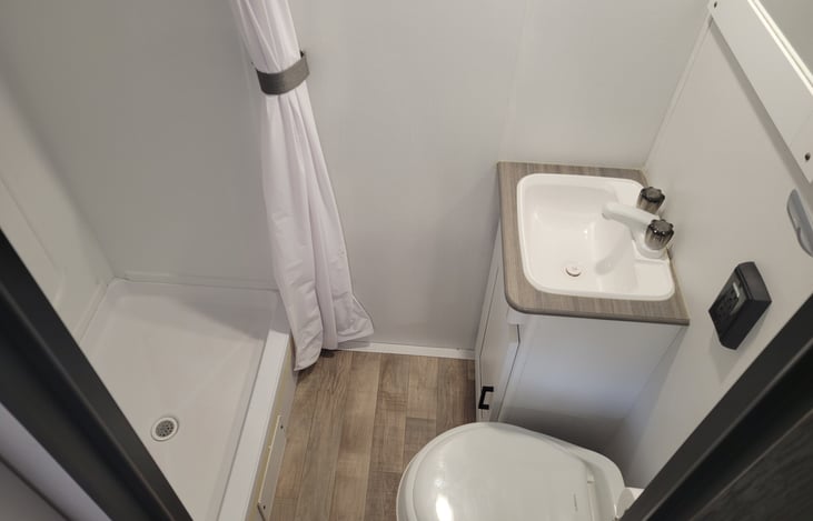 Bathroom with full shower