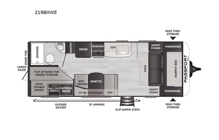 Representative floor plan provided by a trusted RVshare partner.