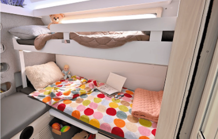 Dinette converted into bunk beds