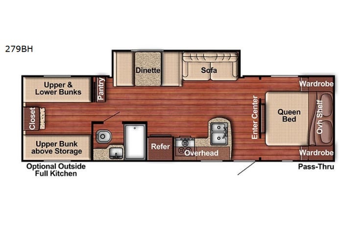 Representative floor plan provided by a trusted RVshare partner.