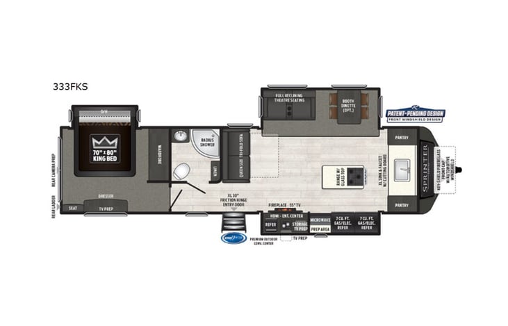 Representative floor plan provided by a trusted RVshare partner.