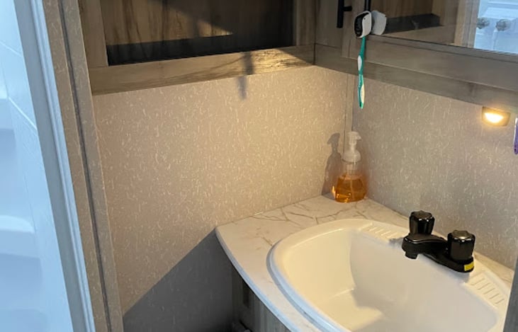 Bathroom sink with storage