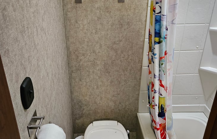 Full Bathroom. Sink is on the OUTSIDE of the bathroom.