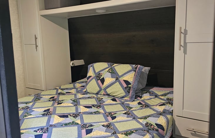The master bedroom has a queen-size bed with plenty of closet and storage space. The bed linens will be provided for all beds.