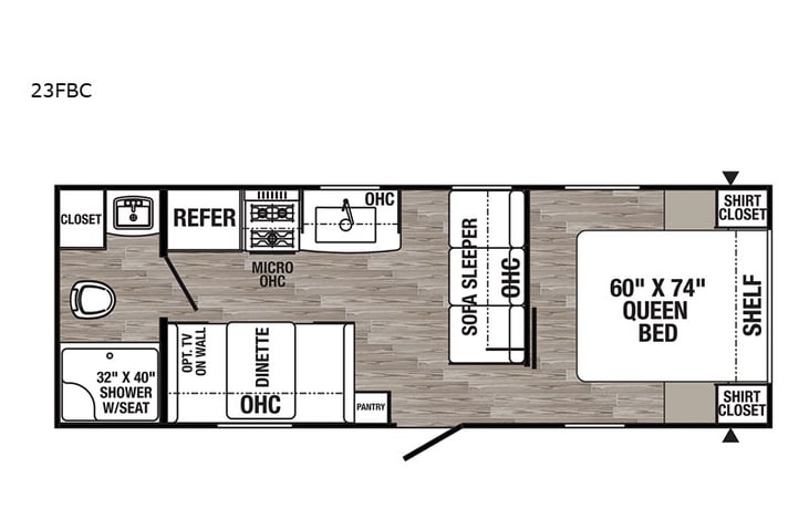 Representative floor plan provided by a trusted RVshare partner.