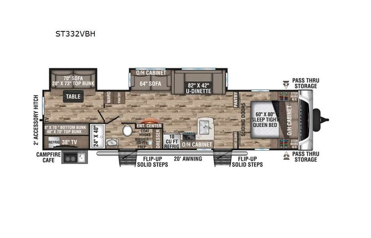 Representative floor plan provided by a trusted RVshare partner.