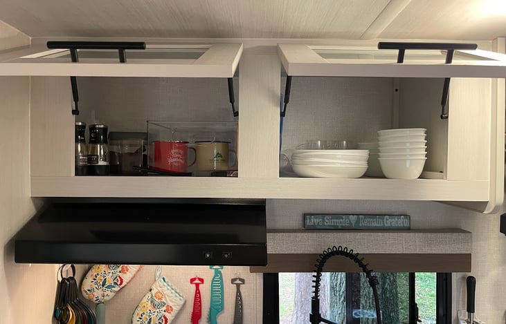 Cabinets above kitchen