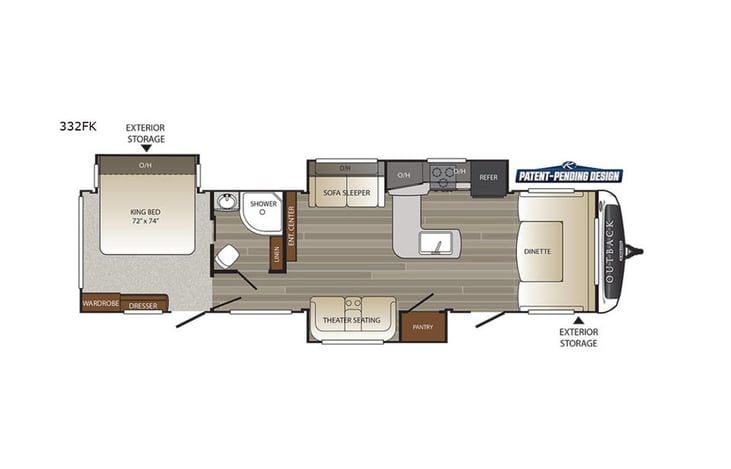 Representative floor plan provided by a trusted RVshare partner.