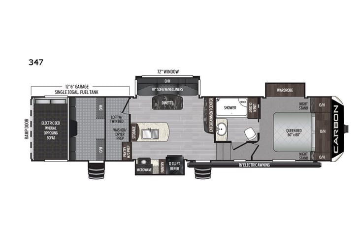 Representative floor plan provided by a trusted RVshare partner.