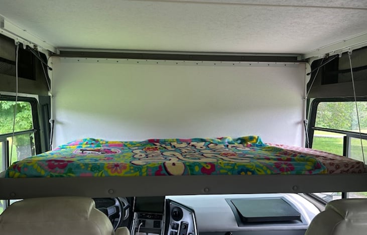 Over the cab drop down bunk/ Twin size (200lbs max)