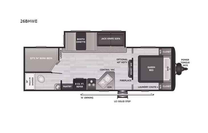Representative floor plan provided by a trusted RVshare partner.