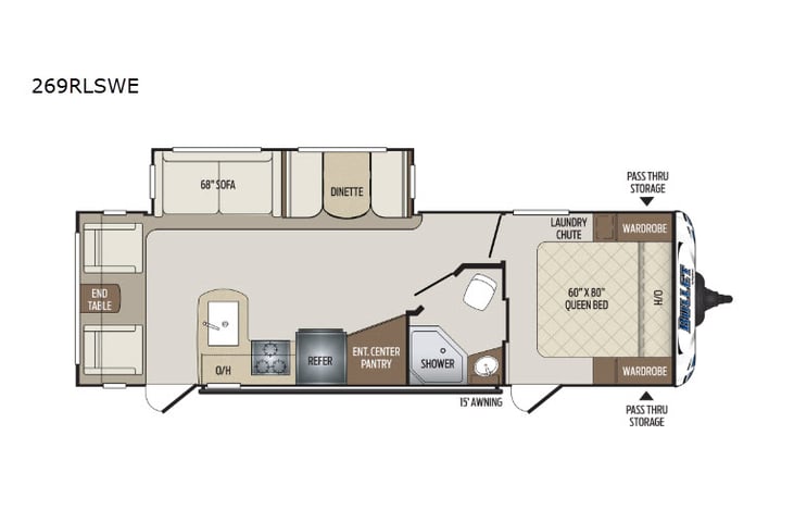 Representative floor plan provided by a trusted RVshare partner.