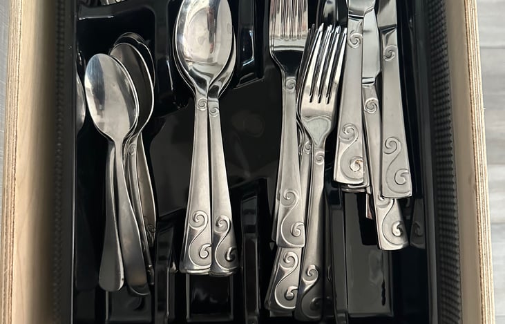 No need to packet silverware! We have serving for 8 people.