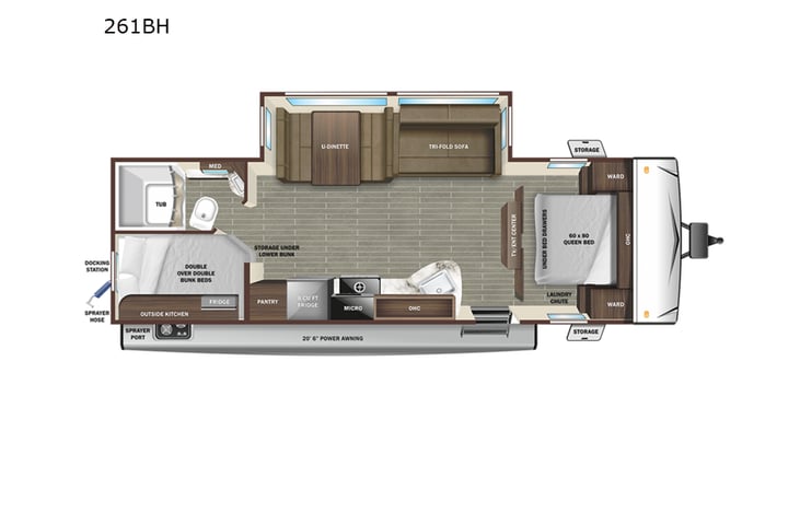 Representative floor plan provided by a trusted RVshare partner.
